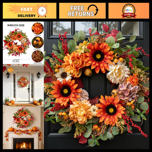 Inch fall wreath for front - 24,